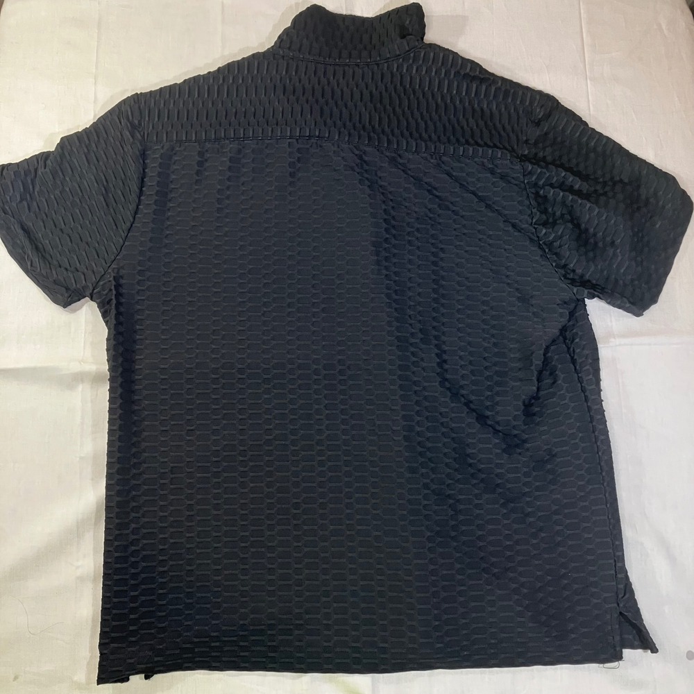 Cactus Man Ricky Singh Mens Black Textured Waffle Button Up Shirt Size Large - Picture 7 of 8